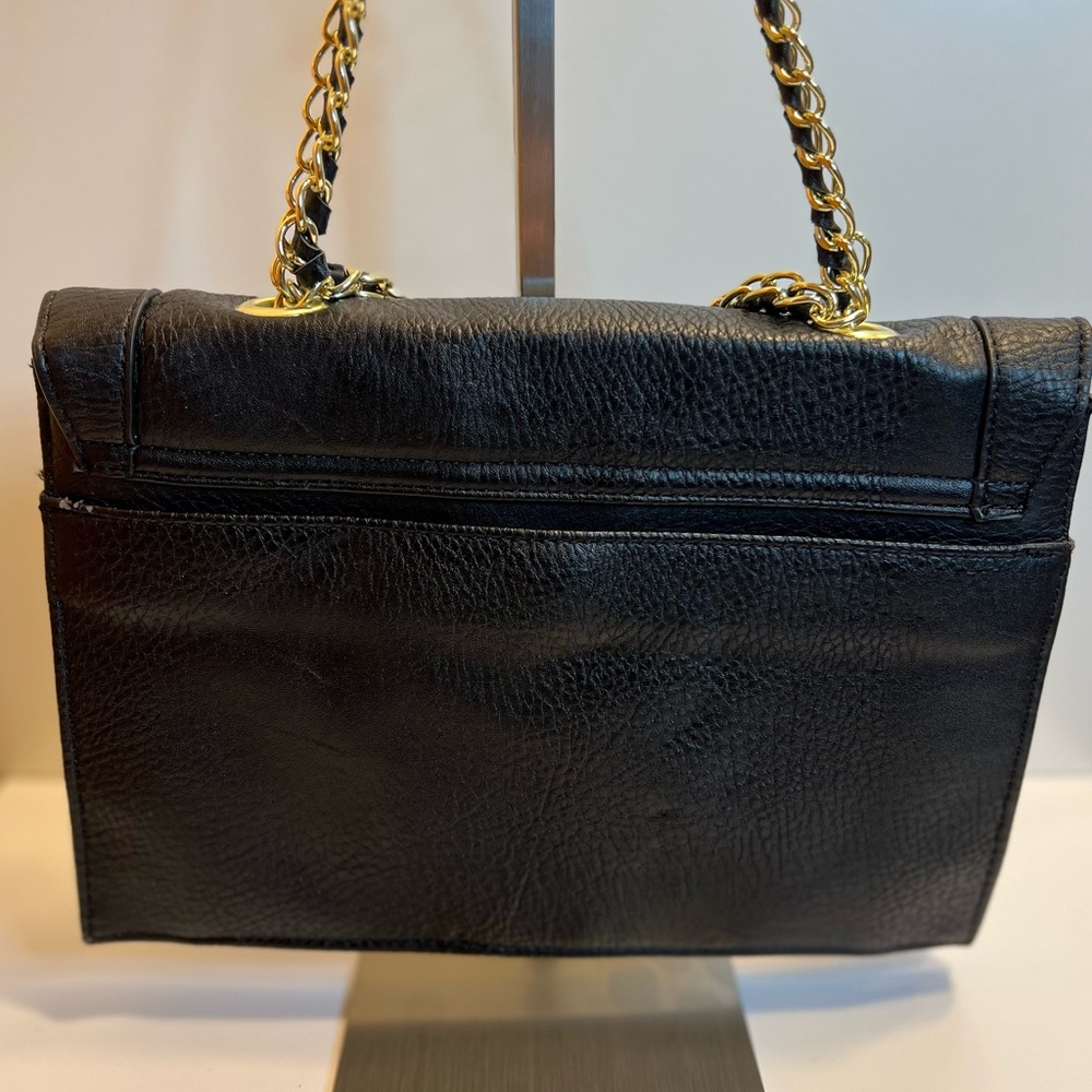 OLIVER + JOY Elegant Black Vegan Leather Shoulder/Clutch Bag - Picture 2 of 8
